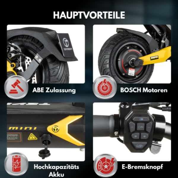 Teverun Blade Mini Ultra Gelb 60v 27 Ah (Bosch Motoren)