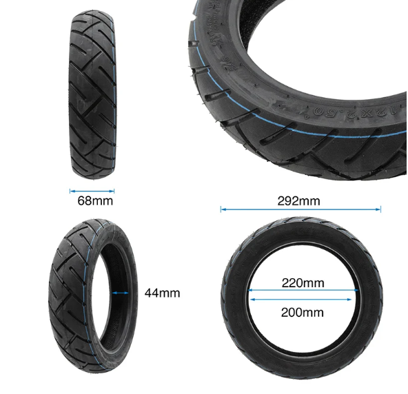 Tubeless tyre 12×2.5 CY396 [Yuanxing]